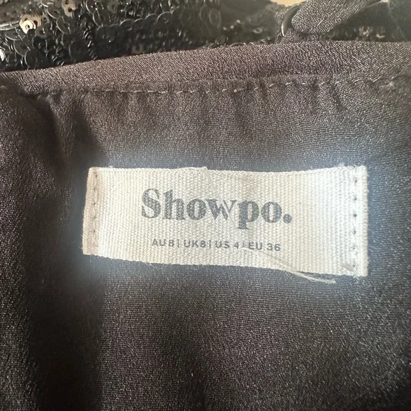 Black Sequin Showpo Mini Dress - Picture 4 of 4